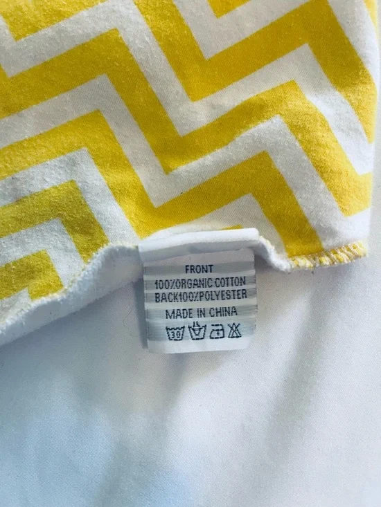 Yellow Chevron Bandana Bib for Babies - Soft Absorbent Drool Protector - Picture 2 of 4